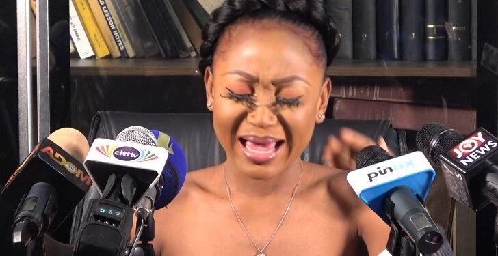 Akuapem Poloo breaks down into tears, addressing media after ‘prison’ encounter